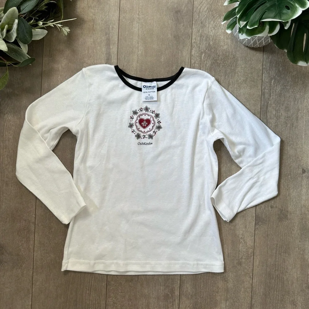 Vintage 90s/Y2K NEW OshKosh B'gosh Girl’s Graphic Long Sleeve Shirt